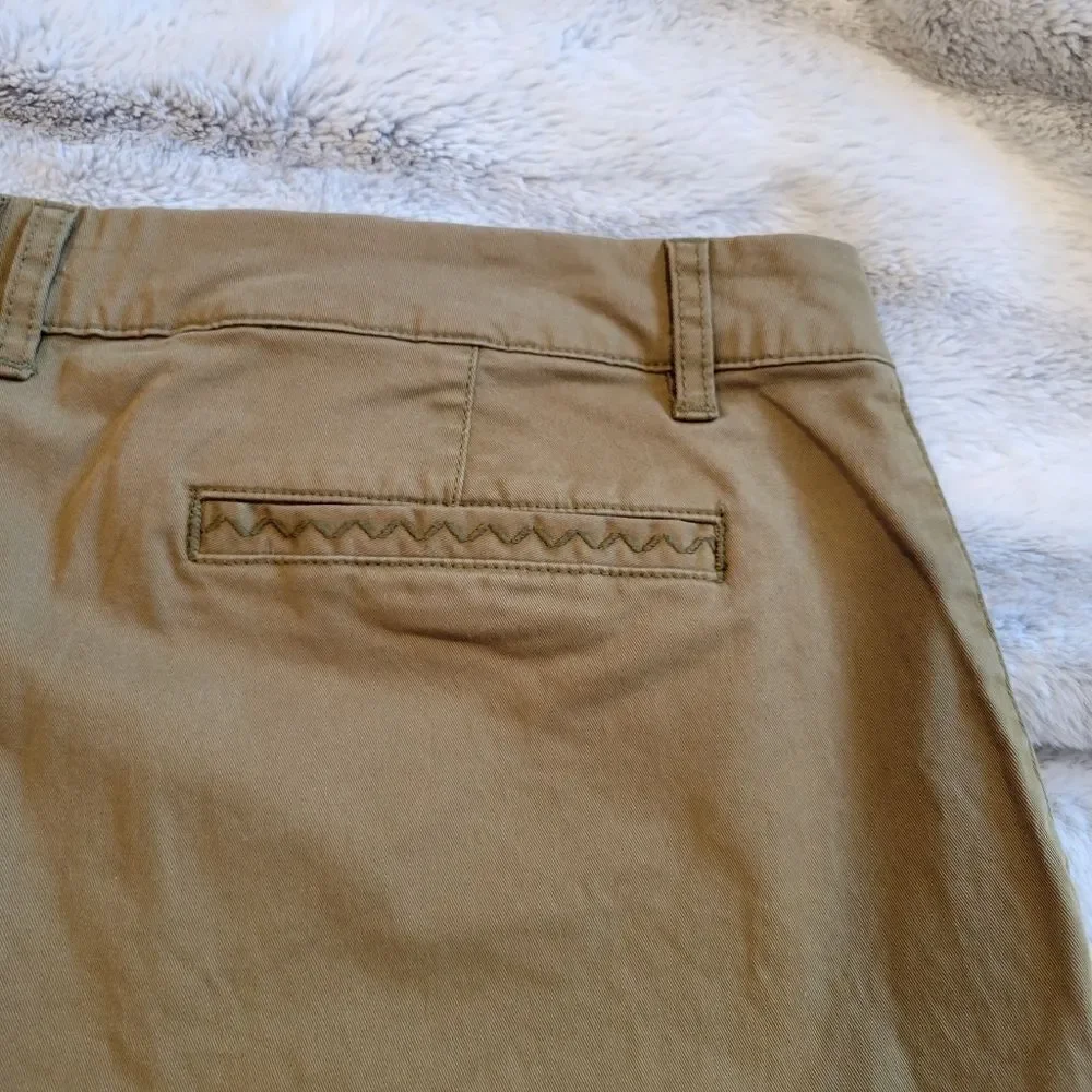 Garnet Hill organic cotton chino wide leg, brown/camel size 14